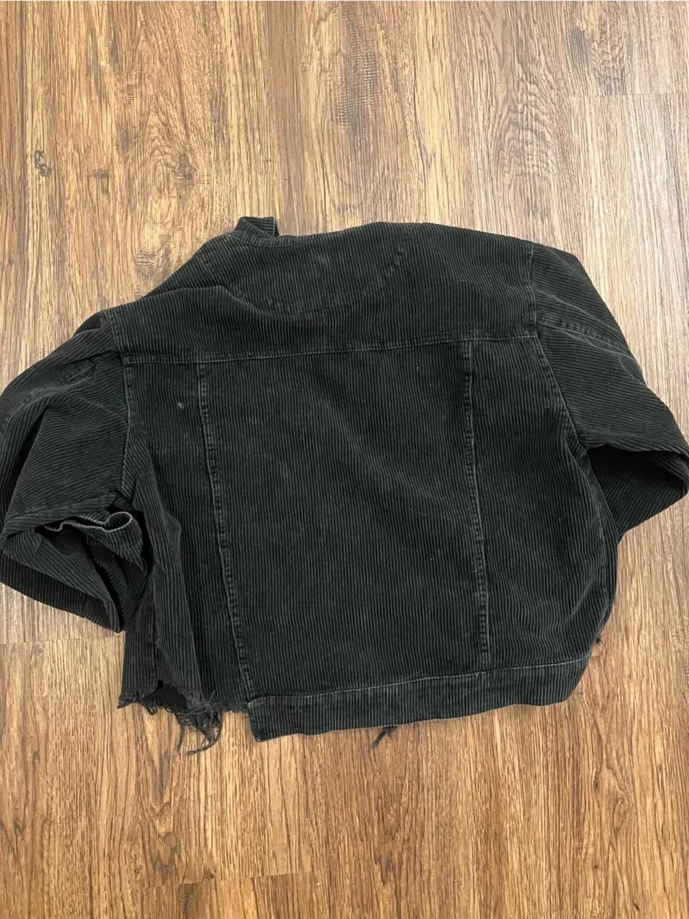 POL Black Corduroy Button-Front Jacket black shacket cropped Jean jacket - Picture 2 of 2
